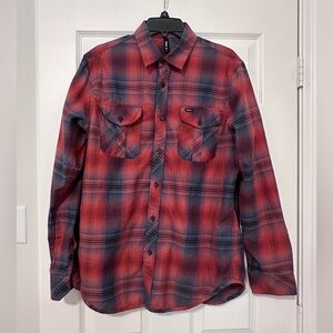 RVCA plaid button down shirt size large